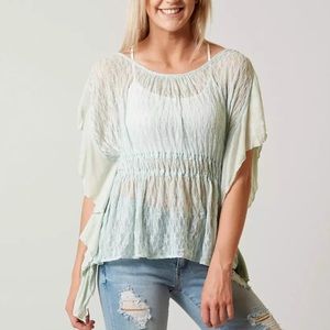 Free People June Green Butterfly Lace Bohemian Tank Top Women’s Size Medium